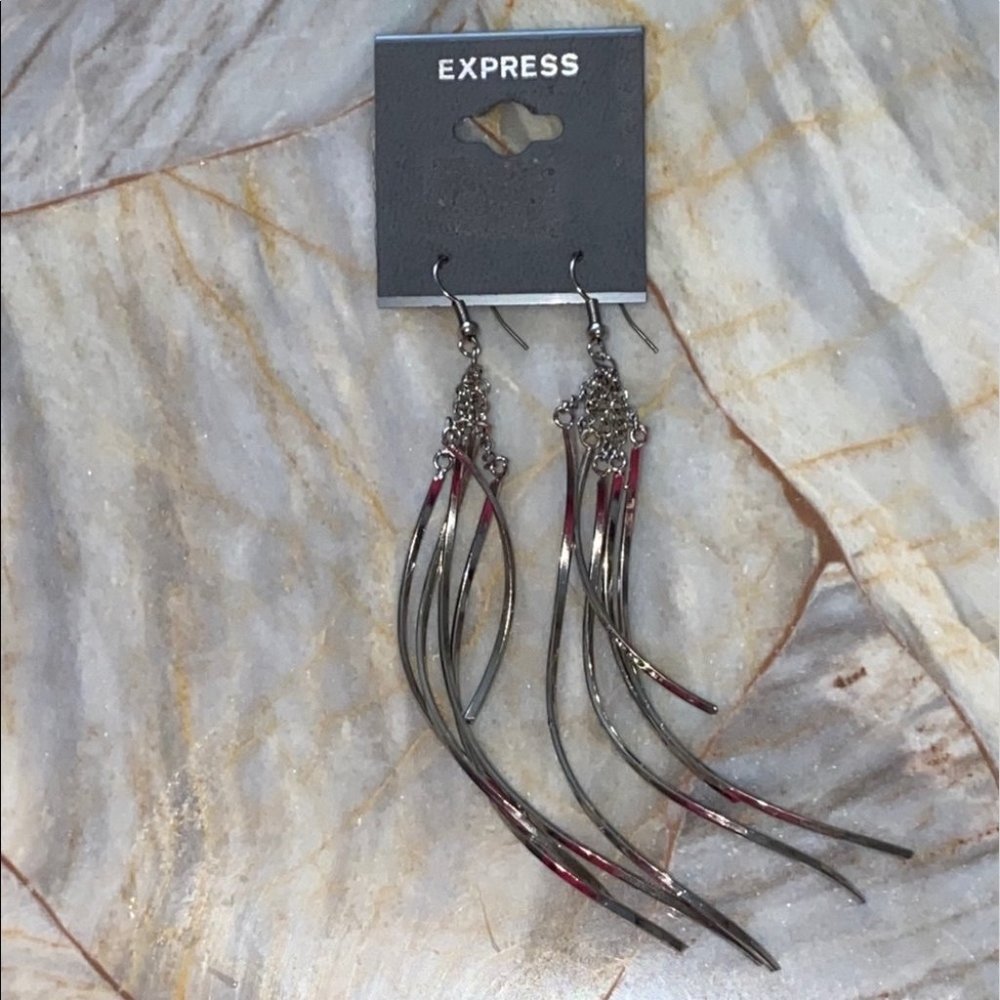 Gorgeous‎ Silver Dangle Earrings Long Shiny